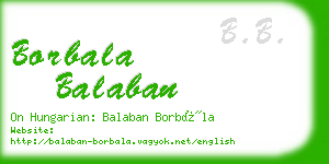 borbala balaban business card